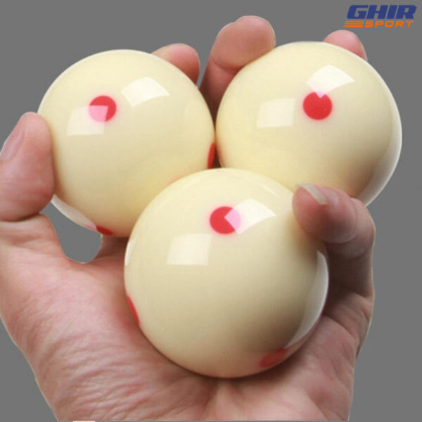 BOULE BLANCH AVEC POINT ROUGE POUR BILLARD – Image 2