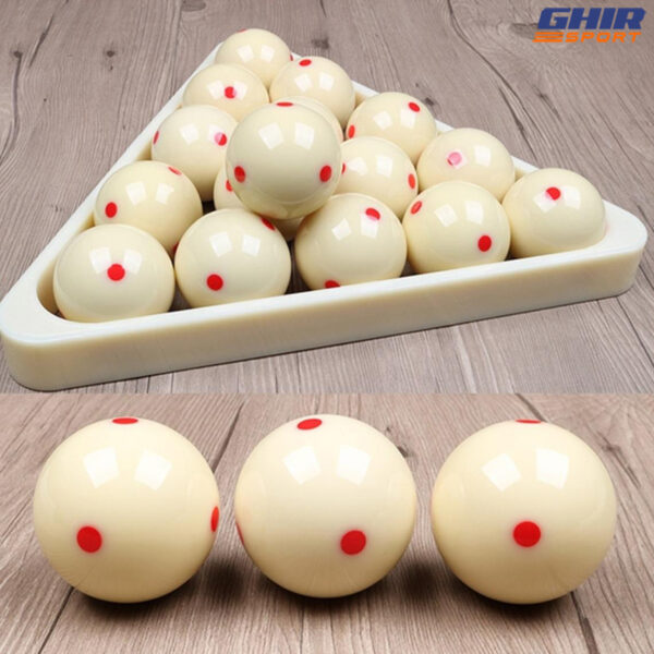 BOULE BLANCH AVEC POINT ROUGE POUR BILLARD – Image 3