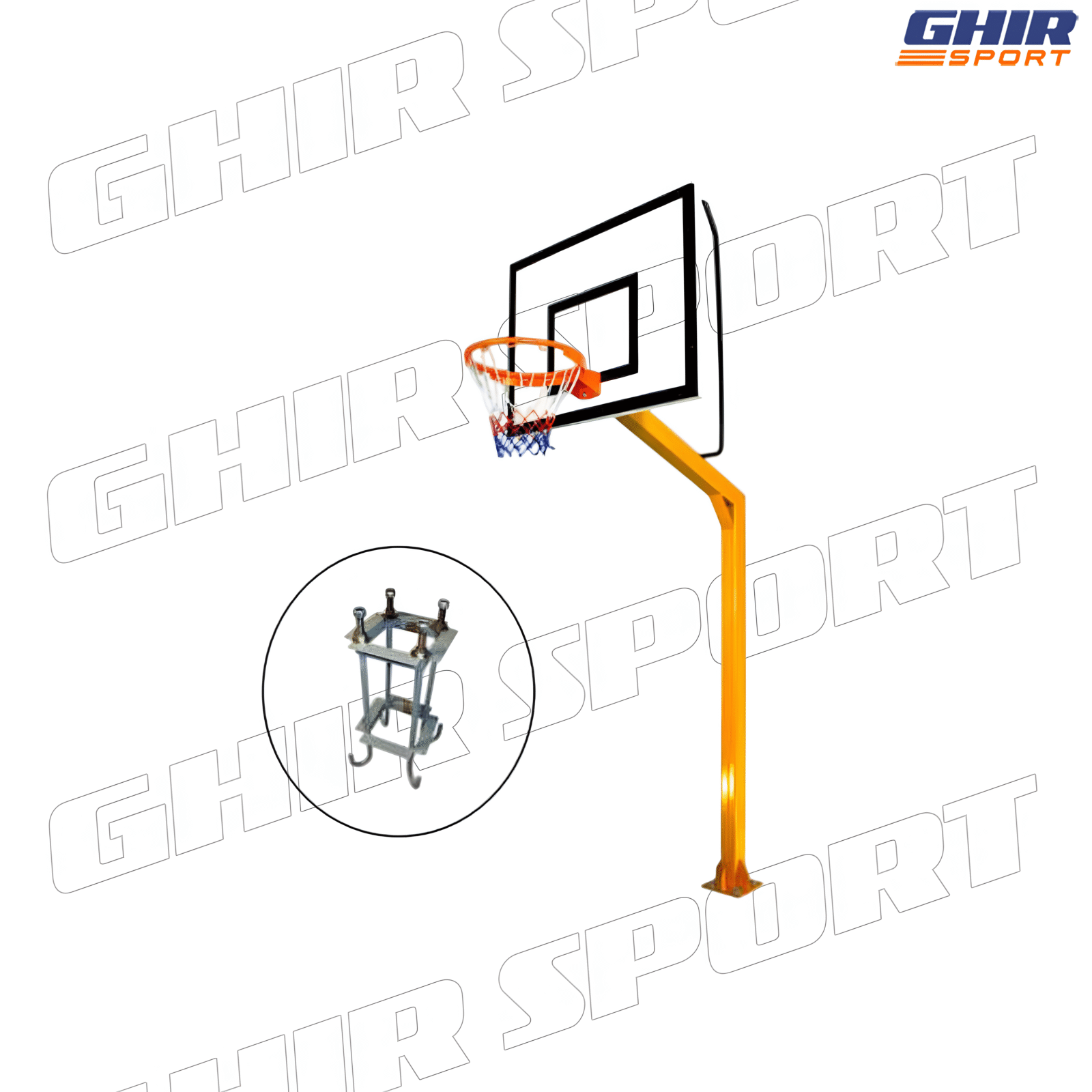 WATERMARK_GHIR_SPORT5_2400_X_2400_enhanced.png POTEAU DE BASKET BALL EXTERIEUR FIXE PBF-305BEIS – Image 1